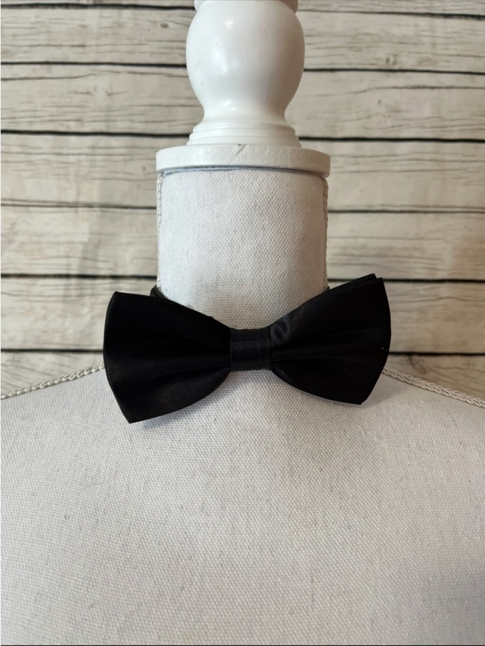 Classic Black Satin Bow Tie